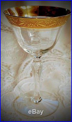 Tiffin Franciscan Regent (Gold Encrusted) Crystal Stemware 8 settings