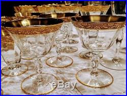 Tiffin Franciscan Regent (Gold Encrusted) Crystal Stemware 8 settings