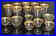 Tiffin-Franciscan clear optic crystal with a gold-encrusted band rim. Set