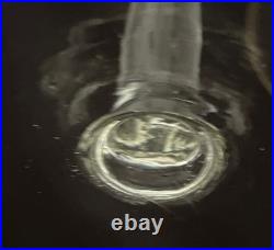 Tiffin-Franciscan clear optic crystal with a gold-encrusted band rim. Set