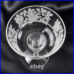 Tiffin Glass Co Etched Rose Cordial Glass 15074 Set of 8 Crystal 5.5Very Small