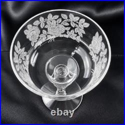Tiffin Glass Co Etched Rose Cordial Glass 15074 Set of 8 Crystal 5.5Very Small