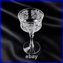 Tiffin Glass Co Etched Rose Cordial Glass 15074 Set of 8 Crystal 5.5Very Small