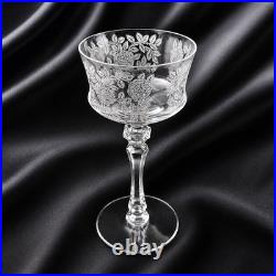 Tiffin Glass Co Etched Rose Cordial Glass 15074 Set of 8 Crystal 5.5Very Small