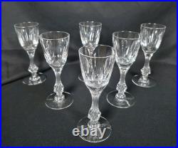 Tiffin Mirage Claret Wine Glasses Set of 6 Heavy Crystal Vintage Stemware MCM