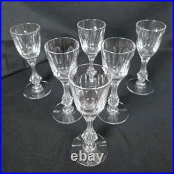 Tiffin Mirage Claret Wine Glasses Set of 6 Heavy Crystal Vintage Stemware MCM