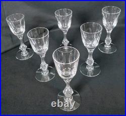 Tiffin Mirage Claret Wine Glasses Set of 6 Heavy Crystal Vintage Stemware MCM
