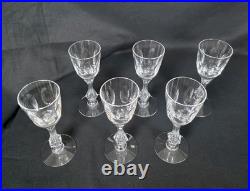 Tiffin Mirage Claret Wine Glasses Set of 6 Heavy Crystal Vintage Stemware MCM