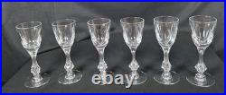 Tiffin Mirage Claret Wine Glasses Set of 6 Heavy Crystal Vintage Stemware MCM