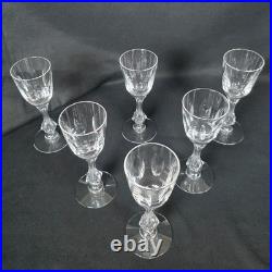 Tiffin Mirage Claret Wine Glasses Set of 6 Heavy Crystal Vintage Stemware MCM