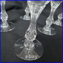 Tiffin Mirage Claret Wine Glasses Set of 6 Heavy Crystal Vintage Stemware MCM