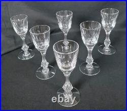 Tiffin Mirage Claret Wine Glasses Set of 6 Heavy Crystal Vintage Stemware MCM