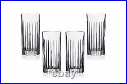 Timeless Highball Glasses 15 Oz, Modern Crystal Cut Glassware Set of (4)