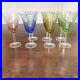 Tracy Porter Hand Painted Floral Colored Crystal Jewel Cut Goblets Set Of 7