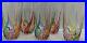 Trix Tall Drink Glasses Multi-color Set of 5 Hand Painted Crystal, Made in Italy
