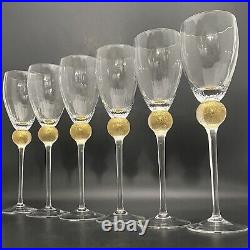 Union Street 24Kt Gold Manhattan Wine Claret Stemware 6pc Set USA 10.5tall 8oz