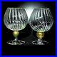 Union Street Glass Manhattan Gold Brandy, Signed, 2pc Set