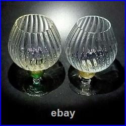 Union Street Glass Manhattan Gold Brandy, Signed, 2pc Set