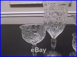Unique cut crystal stemware rare one of a kind set of 40