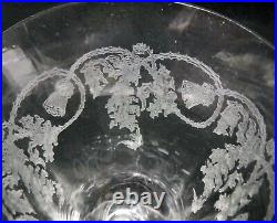 Unknown Mfg crystal ETCHED THISTLE UNK6908 18-piece LOT water wine cocktail +