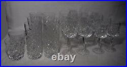 Unknown Mfg crystal UNK3166 CRISS CROSS 23-piece LOT Waters Wines Tumblers