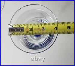 Used DENBY Magnum blue Water Goblet Blue Base Clear Bowl 6 /4 inch set of 9
