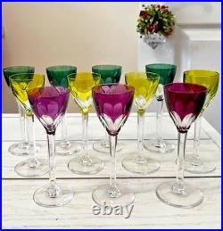 VAL SAINT LAMBERT GEVAERT TCPL SET OF 11 Cordial Glasses RAREVINTAGEPRISTINE