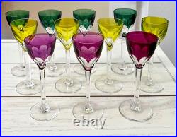 VAL SAINT LAMBERT GEVAERT TCPL SET OF 11 Cordial Glasses RAREVINTAGEPRISTINE