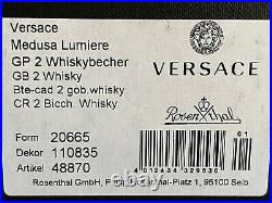 VERSACE Medusa Lumiere Clear WHISKY GLASS Set of 2 New Box Rosenthal