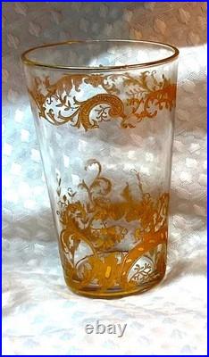 VINTAGE 1930s FRENCH CRYSTAL TUMBLERS SET of 5 FROM ST. LOUIS, FRANCE
