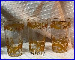 VINTAGE 1930s FRENCH CRYSTAL TUMBLERS SET of 5 FROM ST. LOUIS, FRANCE