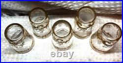 VINTAGE 1930s FRENCH CRYSTAL TUMBLERS SET of 5 FROM ST. LOUIS, FRANCE