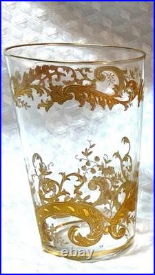 VINTAGE 1930s FRENCH CRYSTAL TUMBLERS SET of 5 FROM ST. LOUIS, FRANCE