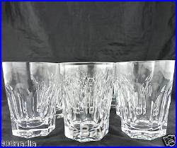 VINTAGE FINE CUT PANEL/PETAL GLASS OR CRYSTAL WATER/BRANDY ROCK SET 9 GLASSWARE