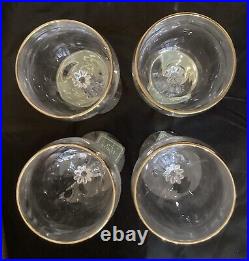 VINTAGE LENOX CRYSTAL MONROE 7 5/8 Wine Glasses WithGold Rims, Set of 4