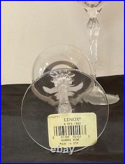 VINTAGE LENOX CRYSTAL MONROE 7 5/8 Wine Glasses WithGold Rims, Set of 4