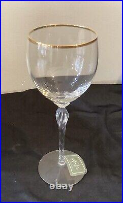 VINTAGE LENOX CRYSTAL MONROE 7 5/8 Wine Glasses WithGold Rims, Set of 4