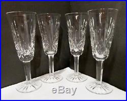 VINTAGE Waterford Crystal LISMORE (1957-) Set of 4 Champagne Flutes 7 1/4 a