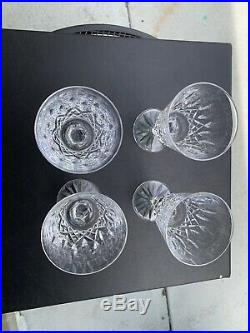 VINTAGE Waterford Crystal LISMORE Set of 4 Water Goblets 6 7/8 Beautiful