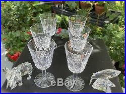 VINTAGE Waterford Crystal LISMORE Set of 6 Water Goblets 6 7/8 Beautiful