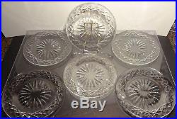 VINTAGE Waterford Crystal Set of 6 Luncheon Plates 8 Made in IRELAND