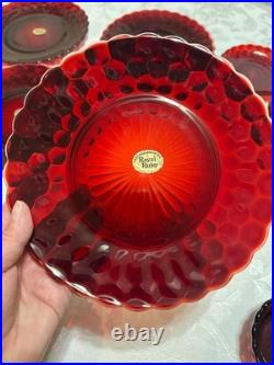 VTG Anchor Hocking Royal Ruby Bubble 15-Piece Glassware Set Circa 1940s-1960s