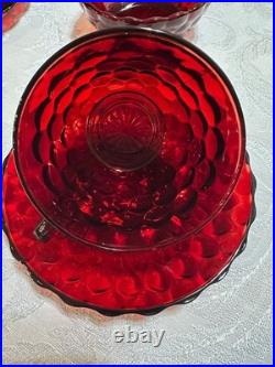VTG Anchor Hocking Royal Ruby Bubble 15-Piece Glassware Set Circa 1940s-1960s