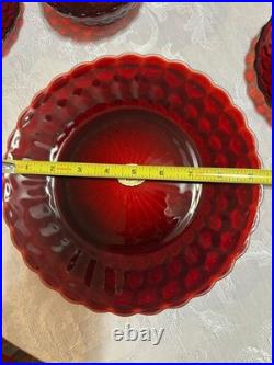 VTG Anchor Hocking Royal Ruby Bubble 15-Piece Glassware Set Circa 1940s-1960s