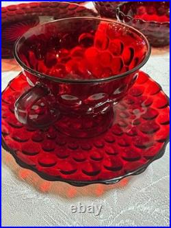 VTG Anchor Hocking Royal Ruby Bubble 15-Piece Glassware Set Circa 1940s-1960s