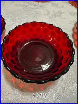 VTG Anchor Hocking Royal Ruby Bubble 15-Piece Glassware Set Circa 1940s-1960s