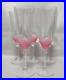 VTG Crystal D’Argues Florence Pink Frosted Petals Champagne Flutes Set of 5-EUC