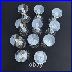 VTG Etched Crystal Champagne Coupe Glasses Set Of 11 Floral Cut Stemware Rock