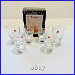 VTG Iittala Aarne Cordial Shot Glasses Set of 6 Goran Hongell Finland WithBoxes