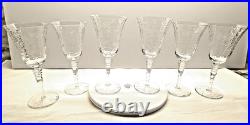 VTG Libbey Rock Sharpe Optic Fernwood Patt. 2010 Wine/Water Cry. Goblet set of 6